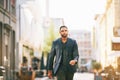 Outdoor portrait of handsome afro american man Royalty Free Stock Photo