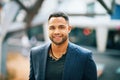 Outdoor portrait of handsome afro american man Royalty Free Stock Photo