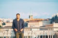 Outdoor portrait of handsome afro american man Royalty Free Stock Photo