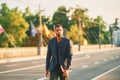 Outdoor portrait of handsome afro american man Royalty Free Stock Photo