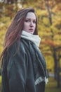 Outdoor portrait of happy beautiful woman