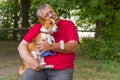 Outdoor portrait of happy pair