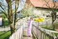 Outdoor portrait of happy pregnant woman enjoying nice sunny day