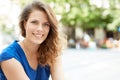 Outdoor portrait of happy woman Royalty Free Stock Photo