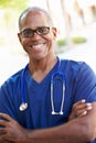 Outdoor Portrait Of Male Nurse Royalty Free Stock Photo