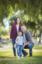 Outdoor Portrait of Mixed Race Young Family Royalty Free Stock Photo