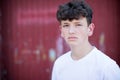 Head And Shoulders Portrait Of Serious Teenage Boy Royalty Free Stock Photo