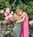 Outdoor portrait of two sweet little girls Royalty Free Stock Photo