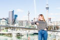 Outdoor portrait of young happy smiling teen girl enjoying her t Royalty Free Stock Photo