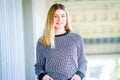 Outdoor portrait of young happy smiling teen girl, natural outdo Royalty Free Stock Photo