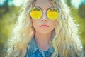 Outdoor portrait of young hippie woman Royalty Free Stock Photo