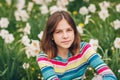 Outdoor portrait of young preteen girl Royalty Free Stock Photo