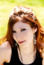 Outdoor Portrait Young Teen Girl With Red Hair Royalty Free Stock Photo