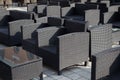 Outdoor rattan chairs Royalty Free Stock Photo