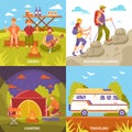 Outdoor Recreation Compositions Set Royalty Free Stock Photo