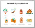 Outdoor recreation icons flat pack