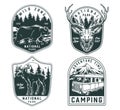 Outdoor recreation monochrome vintage emblems Royalty Free Stock Photo