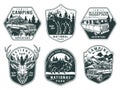 Outdoor recreation vintage monochrome emblems Royalty Free Stock Photo