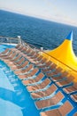 Outdoor relaxation area of cruise liner