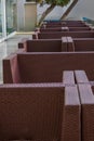 Outdoor restaurant area by the pool for relaxation Royalty Free Stock Photo