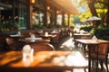 An outdoor restaurant scene captured in a mesmerizing abstract blur