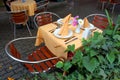 Outdoor restaurant table Royalty Free Stock Photo