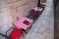 Outdoor restaurant tables Royalty Free Stock Photo