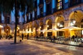 Outdoor restaurants at Placa Reial. Barcelona Royalty Free Stock Photo