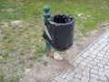 Outdoor rubish bin in a park Royalty Free Stock Photo