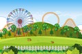 An outdoor scene with amusement park Royalty Free Stock Photo