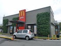 Outdoor scenery McDonald`s restaurant drive through area. Royalty Free Stock Photo