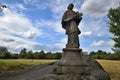 An outdoor sculpture of the statue of John of Nepomuk