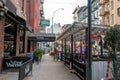 Outdoor seating area of Little Italy Vincent's restaurant NYC Royalty Free Stock Photo