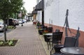 Outdoor seating for KimberLia`s in Prattville Royalty Free Stock Photo