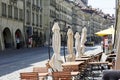 Outdoor seating restaurant on a sidewalk Royalty Free Stock Photo