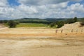 Outdoor shooting range, IDF soldiers training zone, targets, nature background