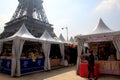 Outdoor shopping vendors near Eiffel Tower, Paris, France, 2016