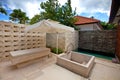 Outdoor shower area for spa in the tropics Royalty Free Stock Photo