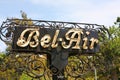 Outdoor sign stating Bel-Air in California