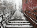 Outdoor Snowy Stairs
