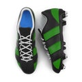 Outdoor soccer cleats shoes on white. 3D illustration