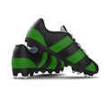 Outdoor soccer cleats shoes on white. 3D illustration