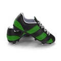 Outdoor soccer cleats shoes on white. 3D illustration