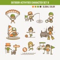 Outdoor sport character set