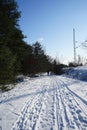 Outdoor sports in snowy winter. Berlin, Germany Royalty Free Stock Photo