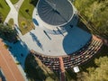 Outdoor stage from above. Aerial view. Royalty Free Stock Photo