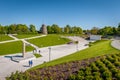 Outdoor stage and recreation area  in the park. Royalty Free Stock Photo