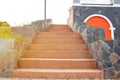 Outdoor staircase, cemented upstairs,