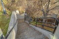 Outdoor stairway and old wooden fence in Utah