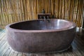Outdoor stone bathtub
